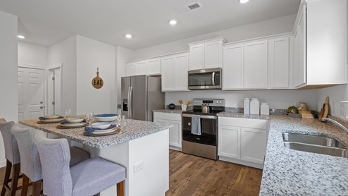 Kitchen with bar seating