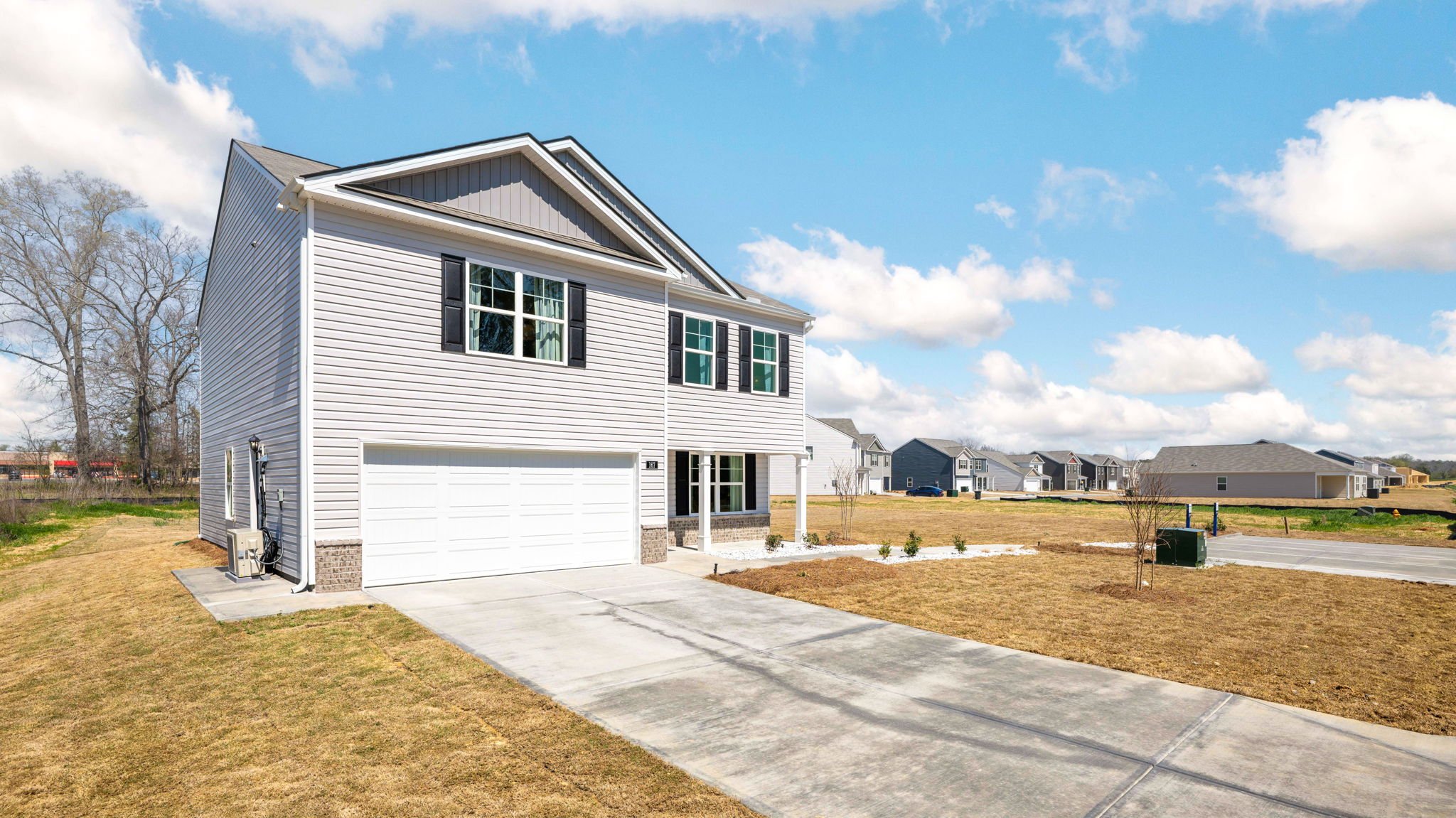 exterior of the penwell floor plan, two story home