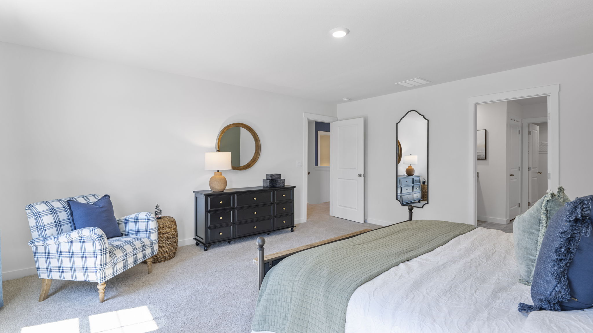 bedroom with furniture and open door