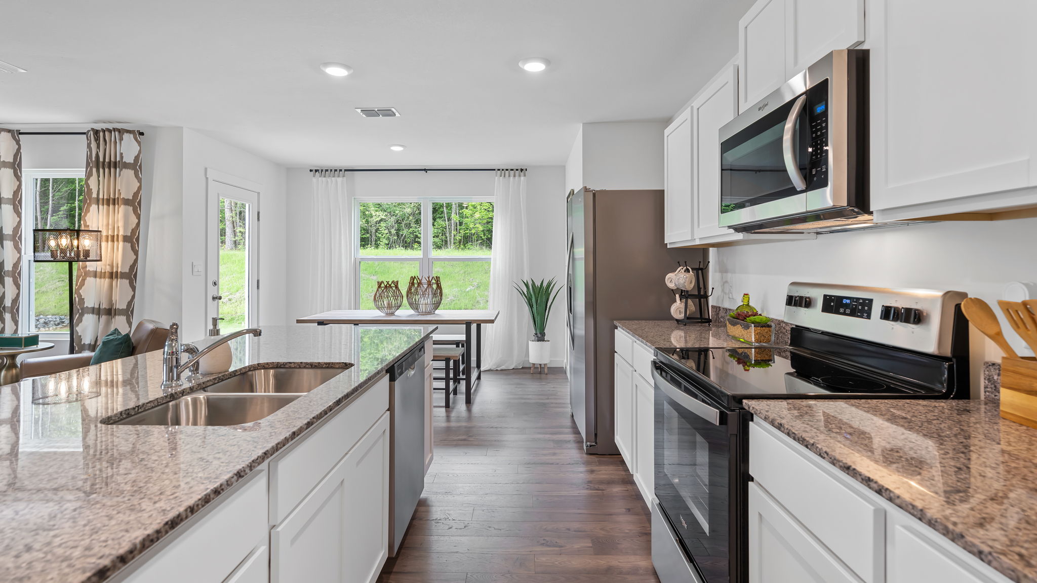 Kitchen with stainless steel appliances