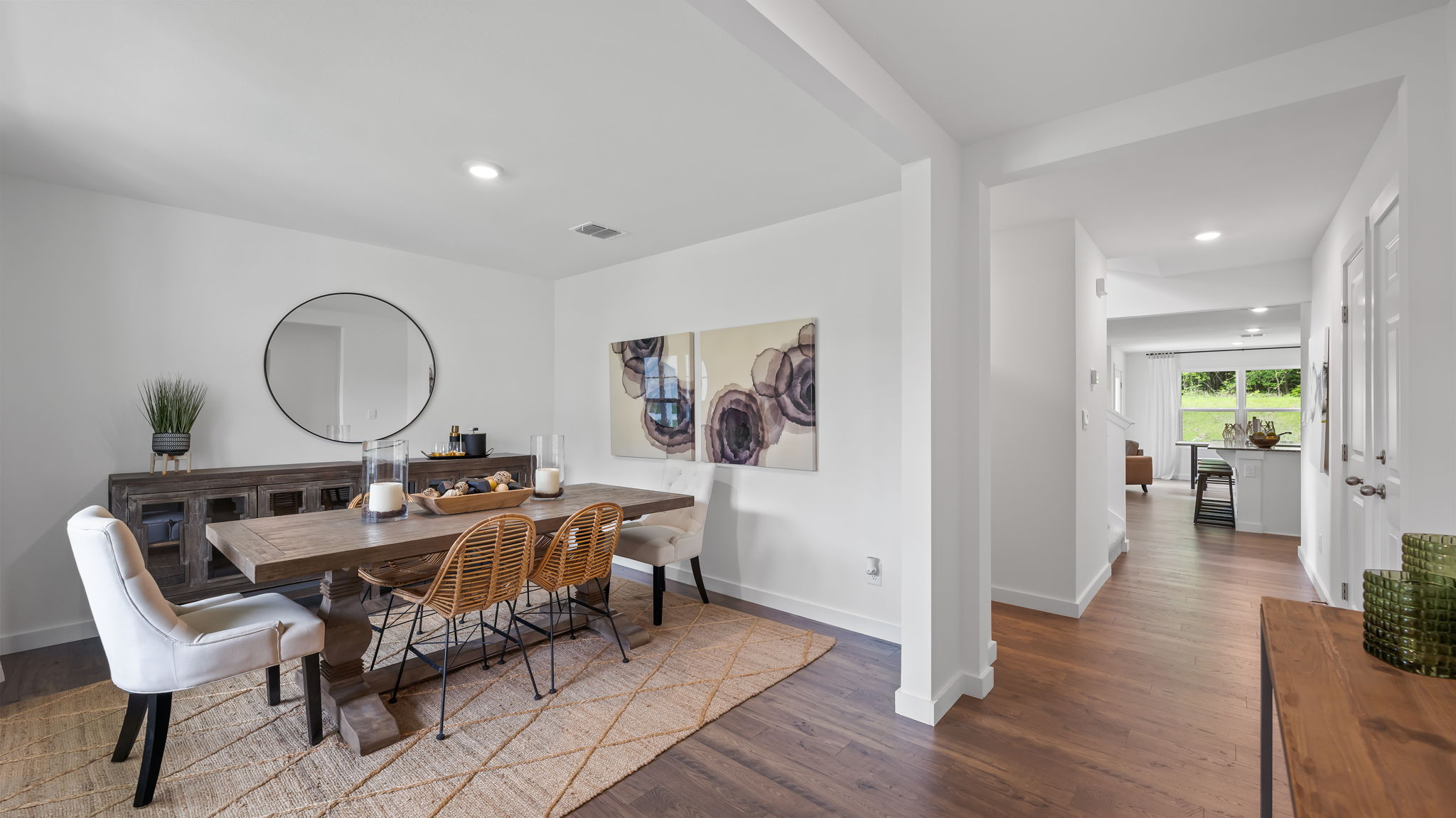 Dining room off entry way of home