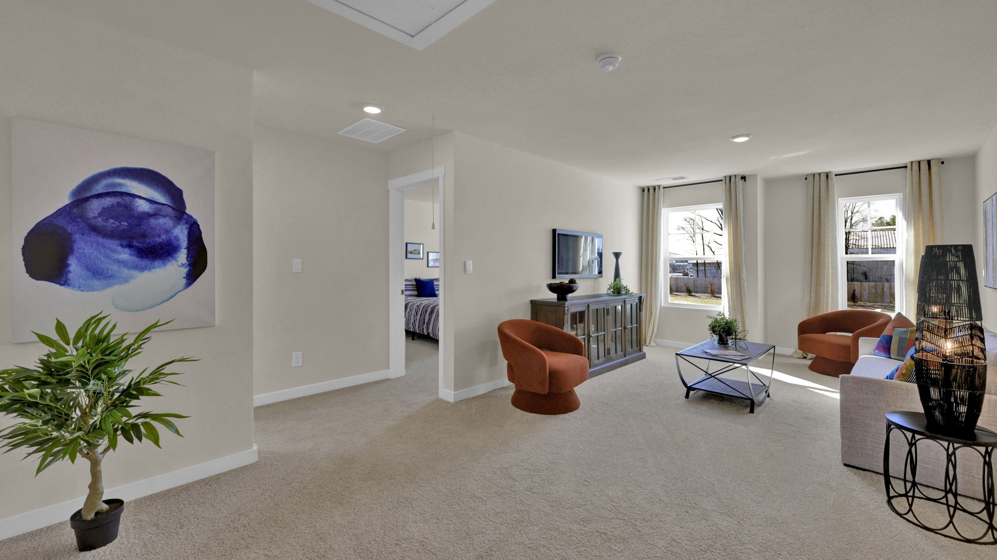 the loft has room for entertaining