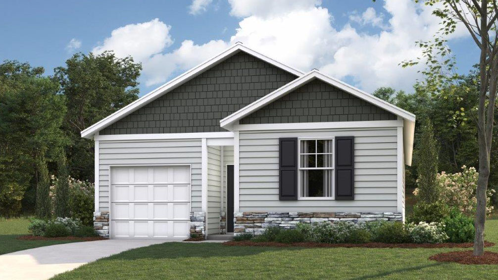 exterior of one story home with one car garage