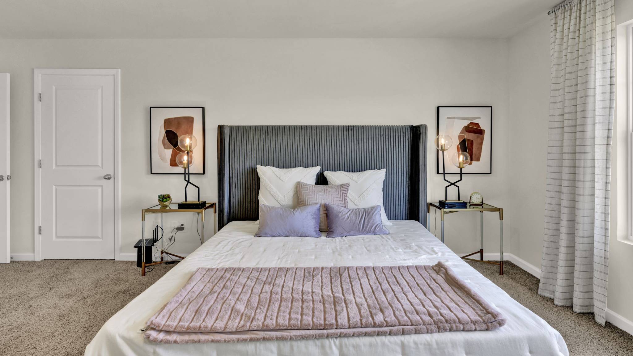 open concept primary bedroom