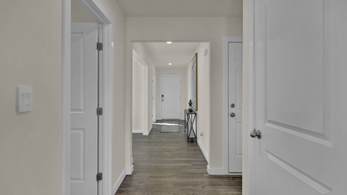Entryway hallway with closet storage