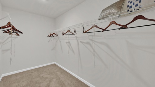 Primary closet with shelving