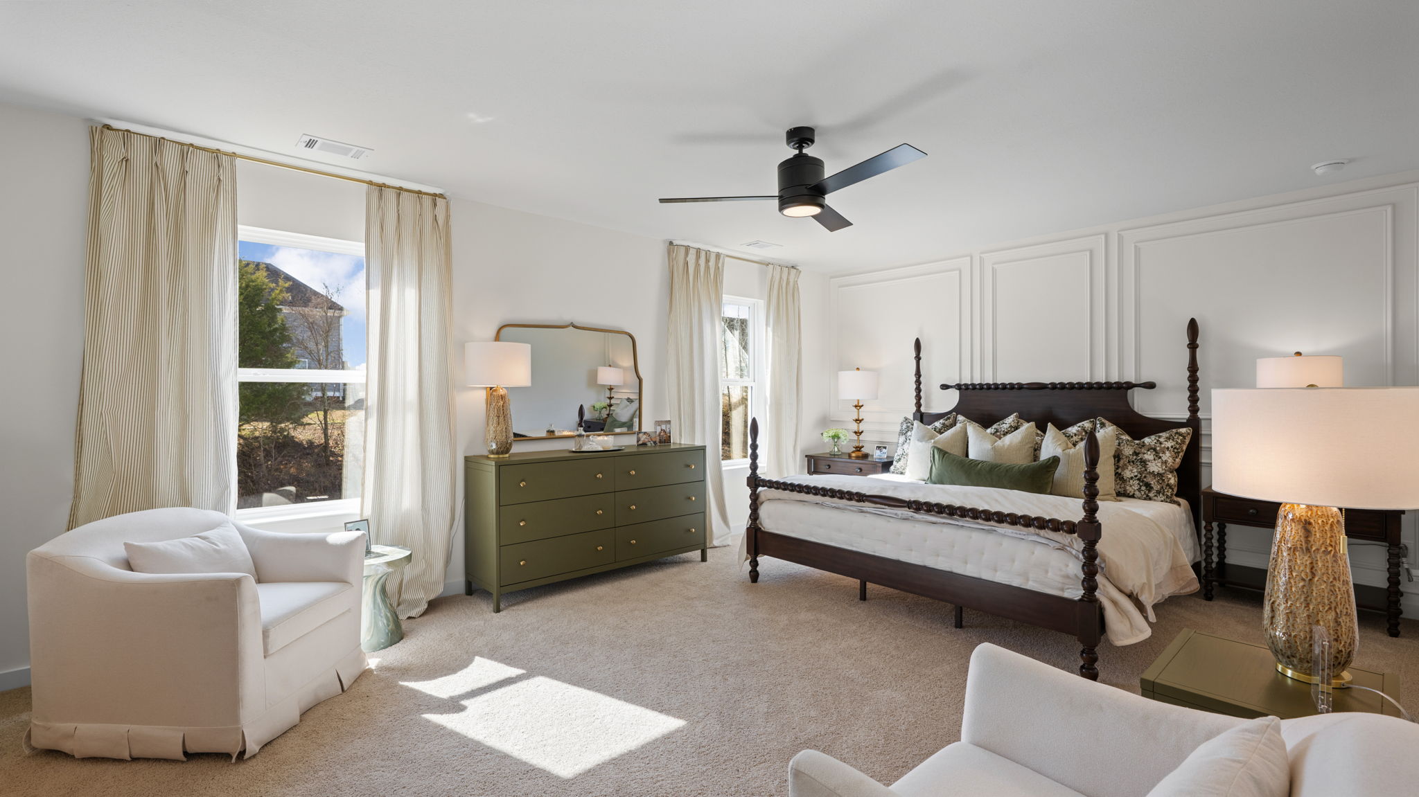 Primary bedroom with carpet