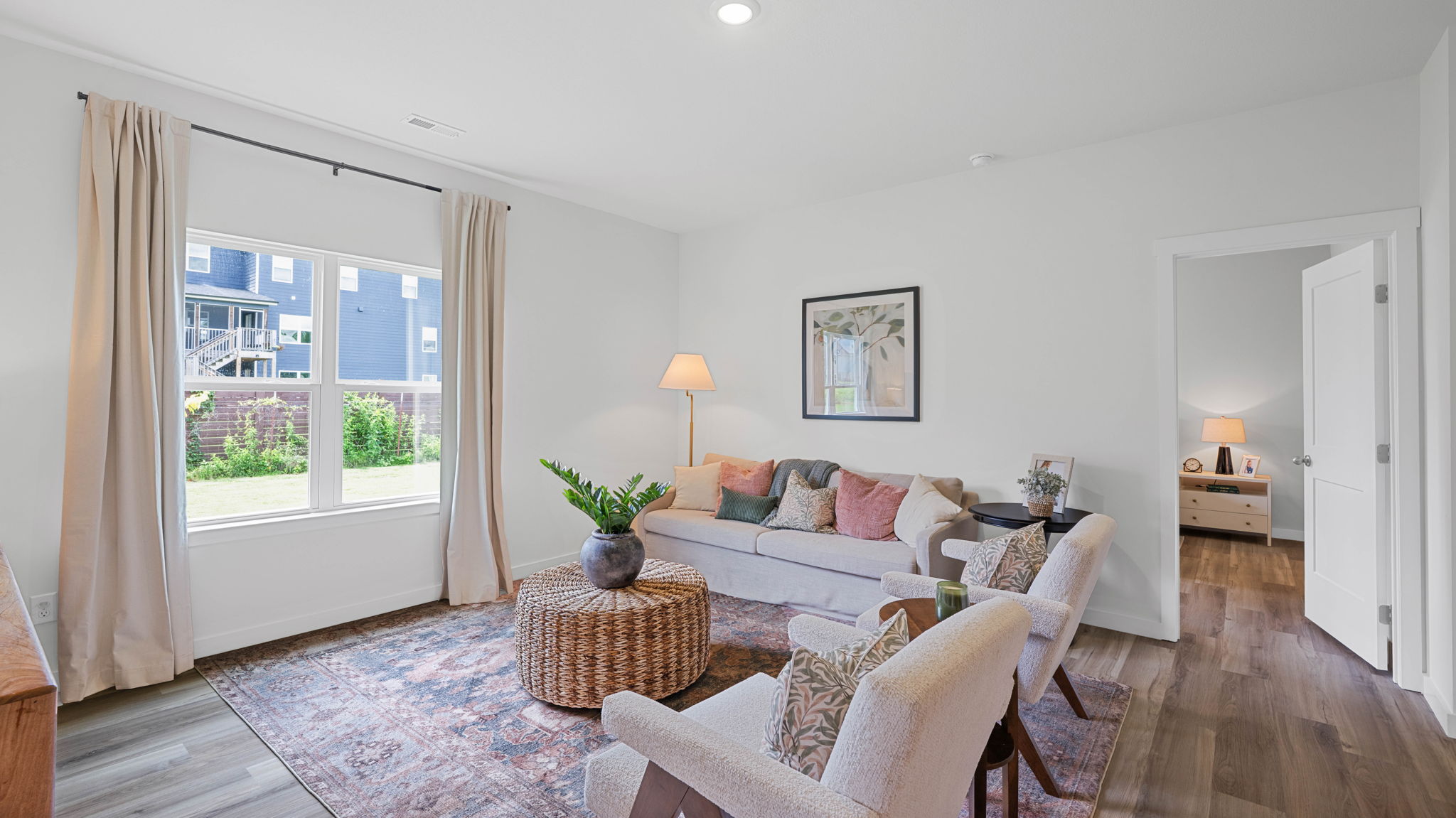 Living room with double window