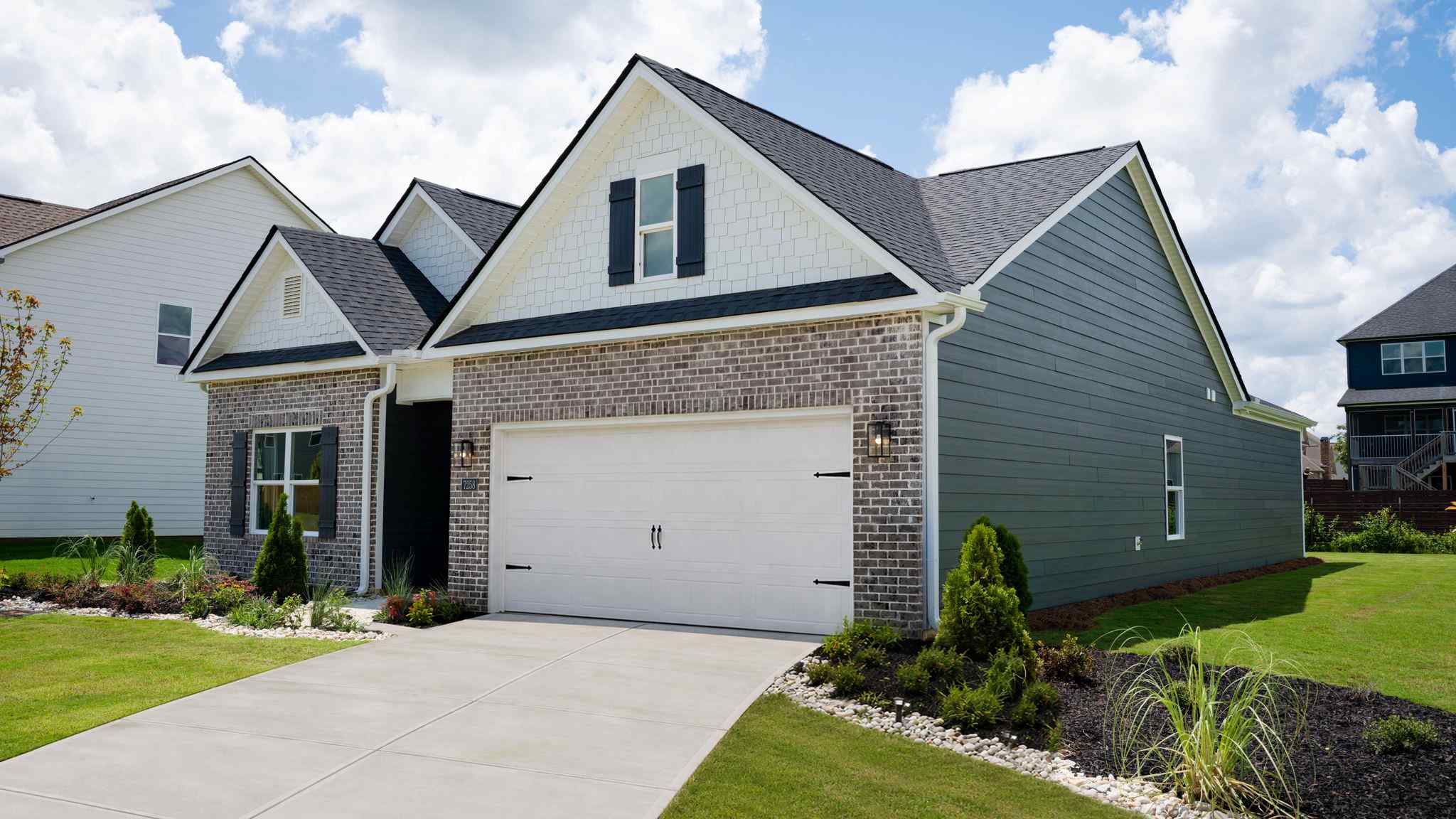 Front exterior of full brick front of home