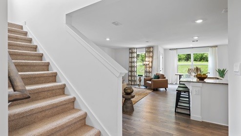 Stairs to second floor of home