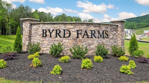 Brick community entrance monument