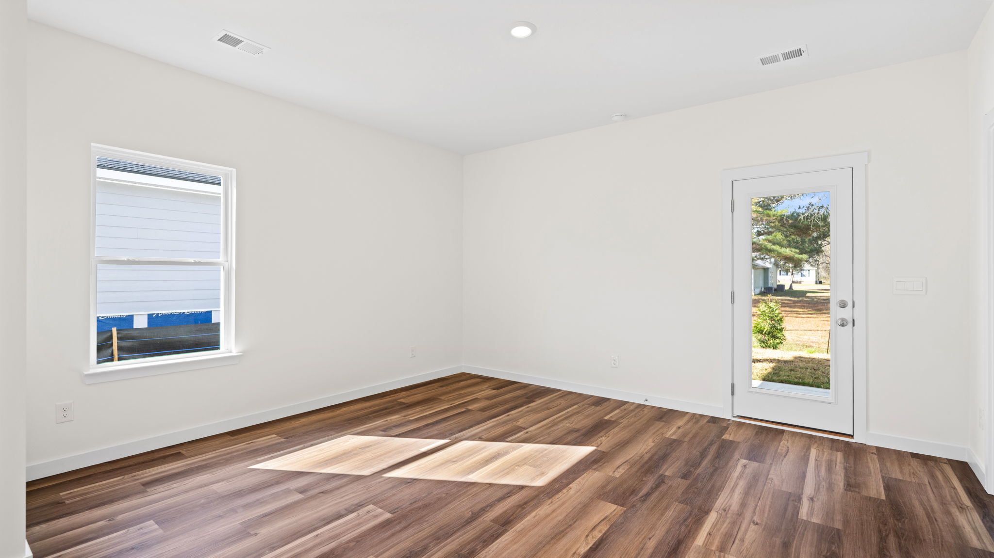 living area with windows