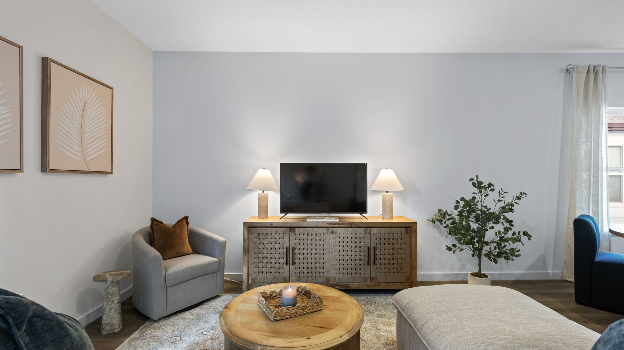 living room with coffee table