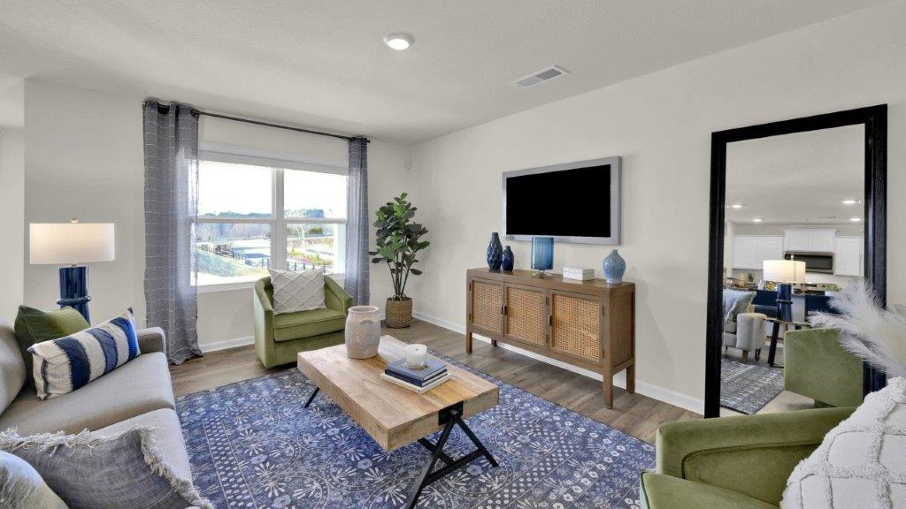 Living room with large windows