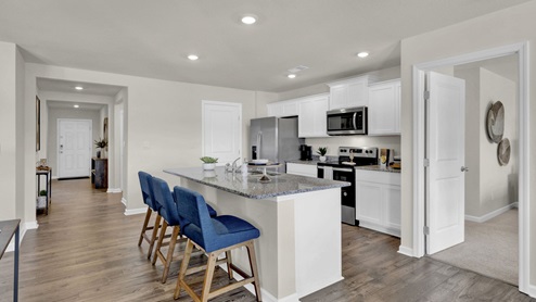 kitchen with bar seating