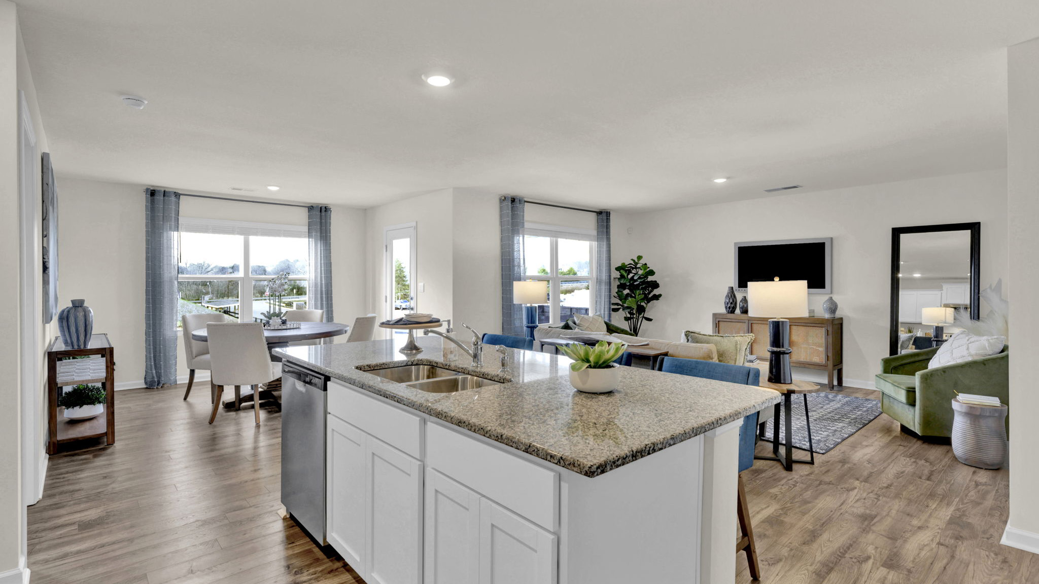 kitchen with granite island and appliances