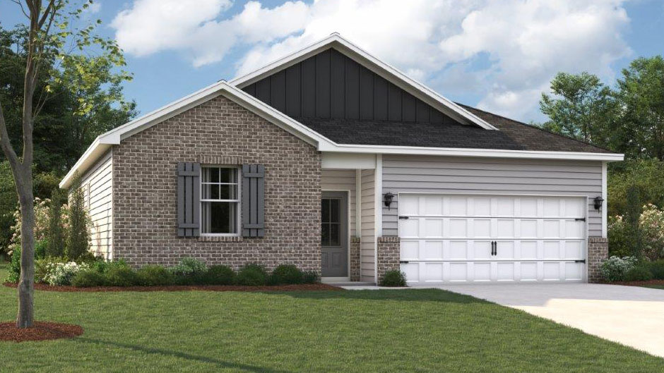 One story home with brick and two car garage