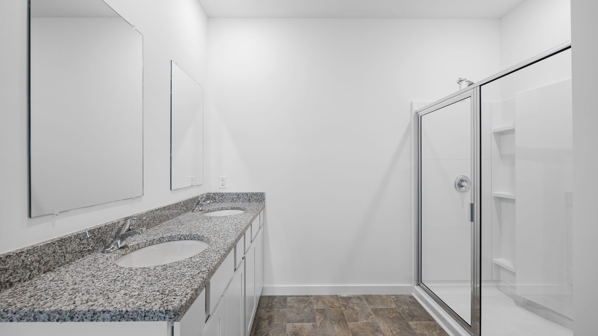 bathroom with vanity and standup shower