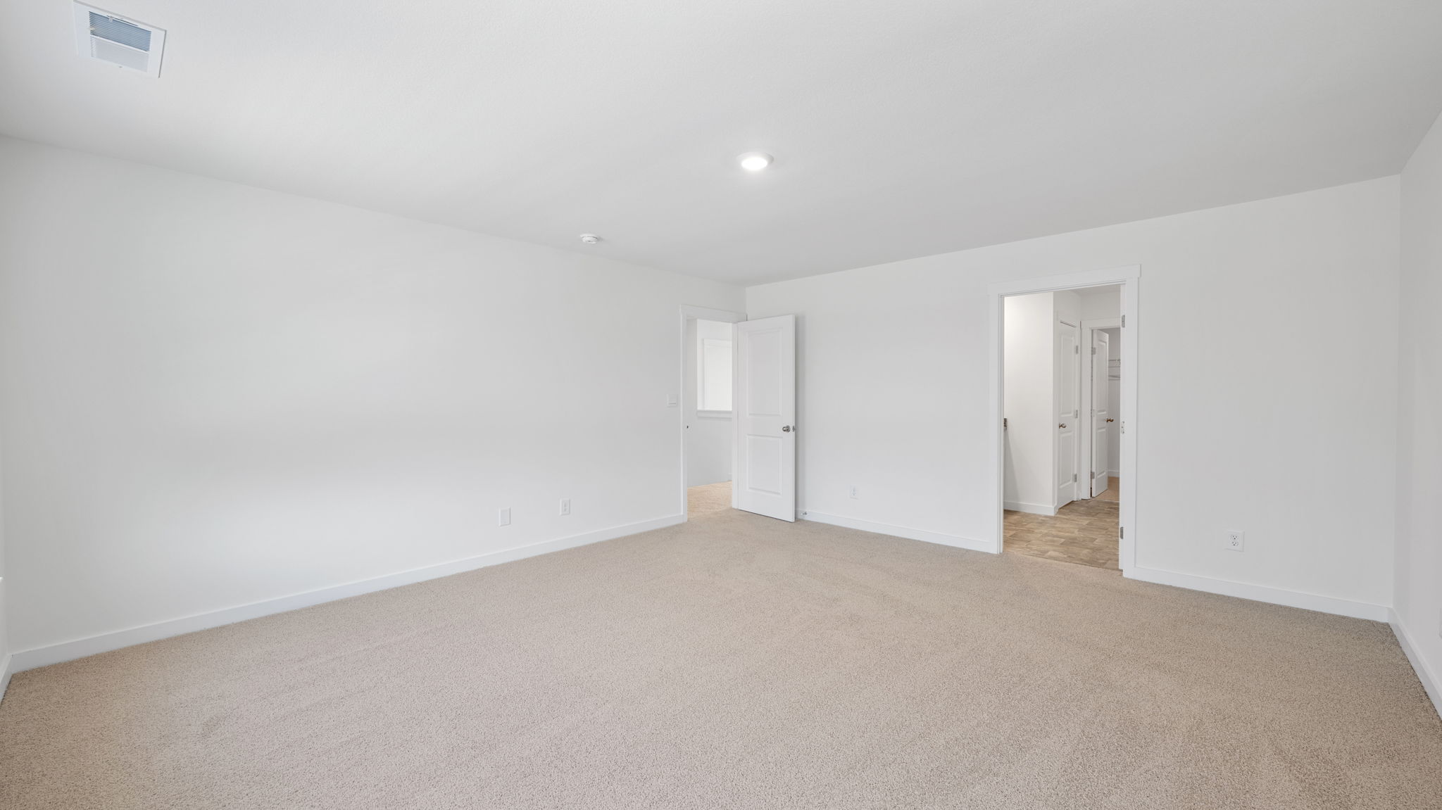 primary bedroom walk-in closet and en suite