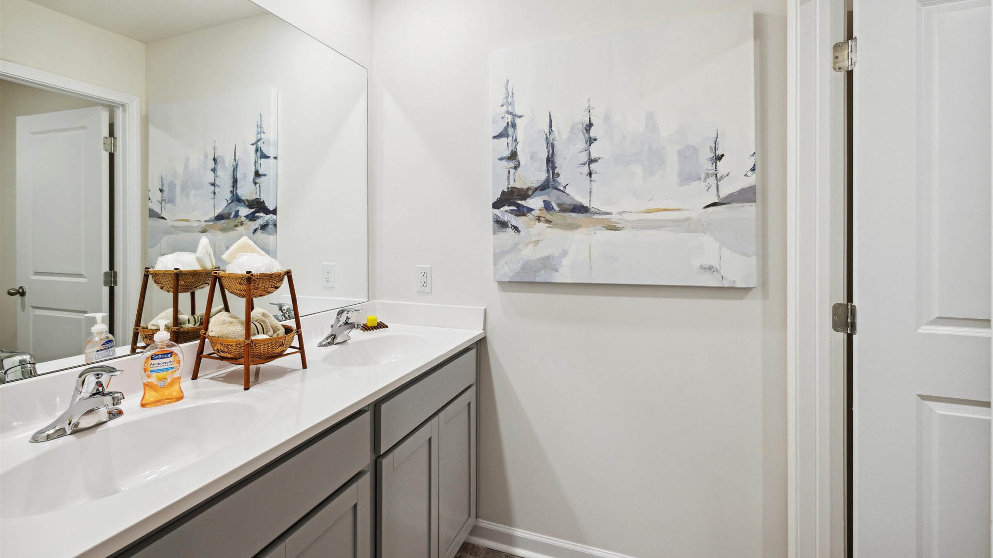 Guest bathroom with double vanity