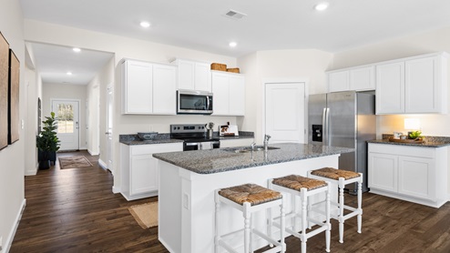 Kitchen with bar seating