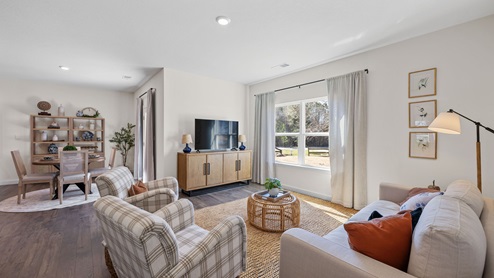 Living room with double window