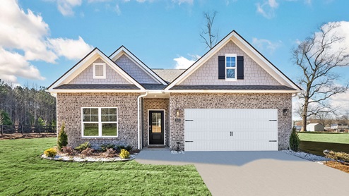 One story home with brick and two car garage