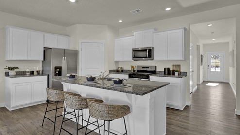 Kitchen with bar seating