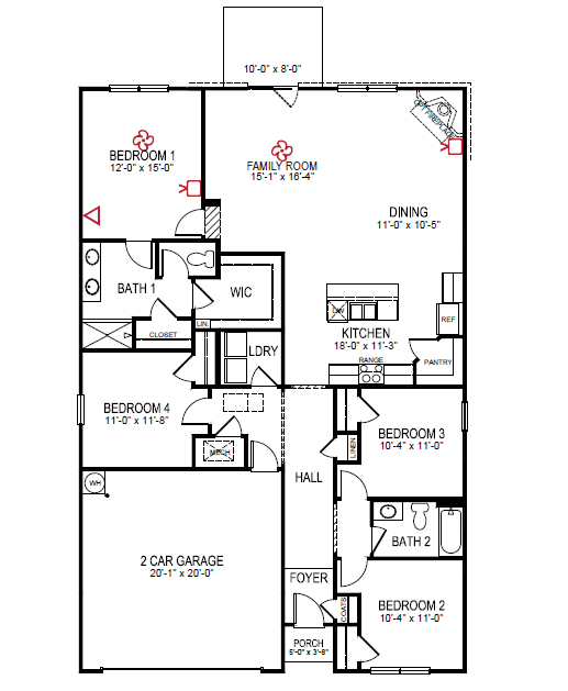 cali floor plan - extended living room