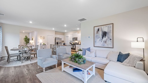 Living room off kitchen