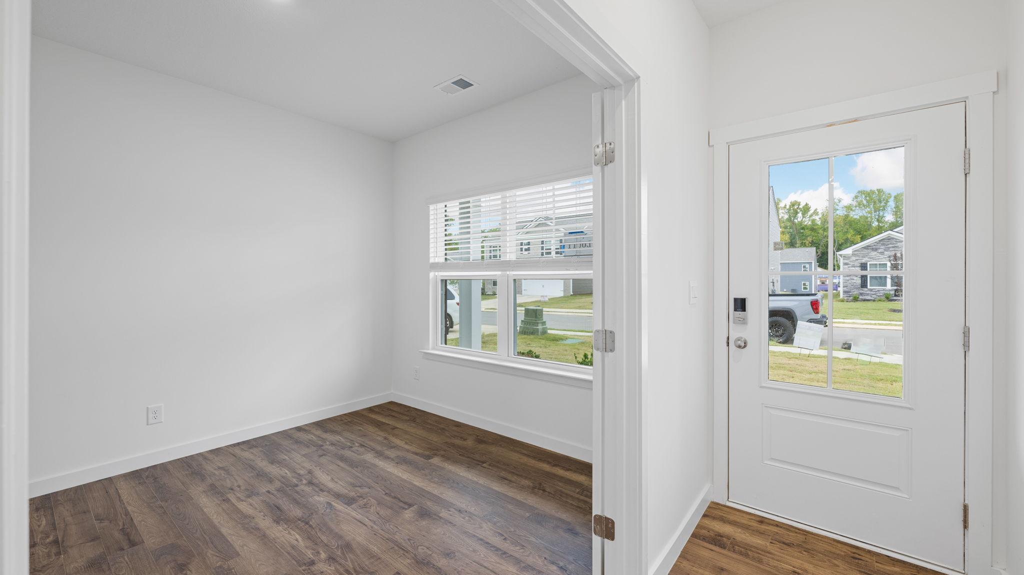 office with double window and double doors