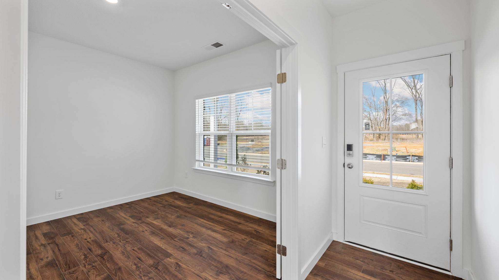 office with double doors and double window