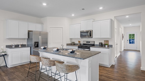 Kitchen with bar seating