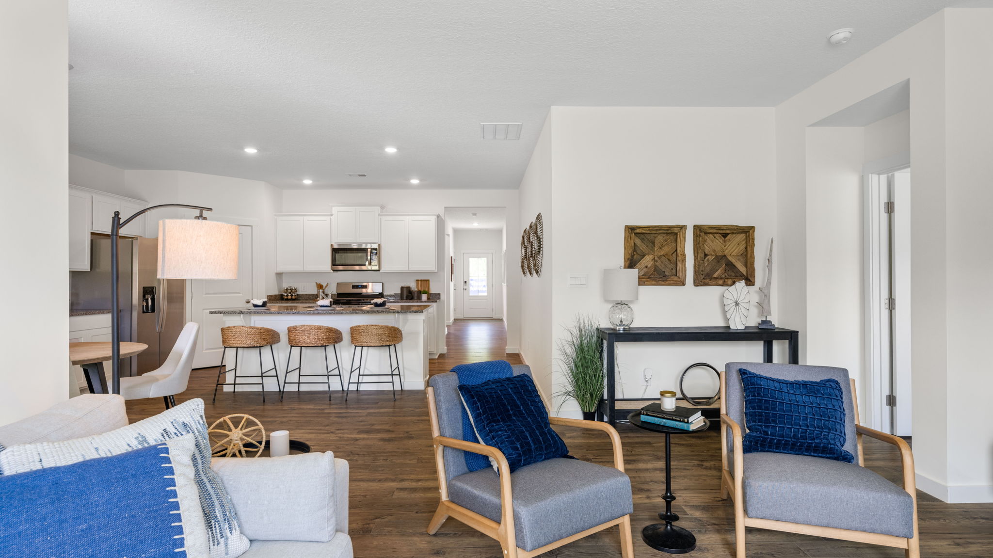 kitchen that opens into the dining area