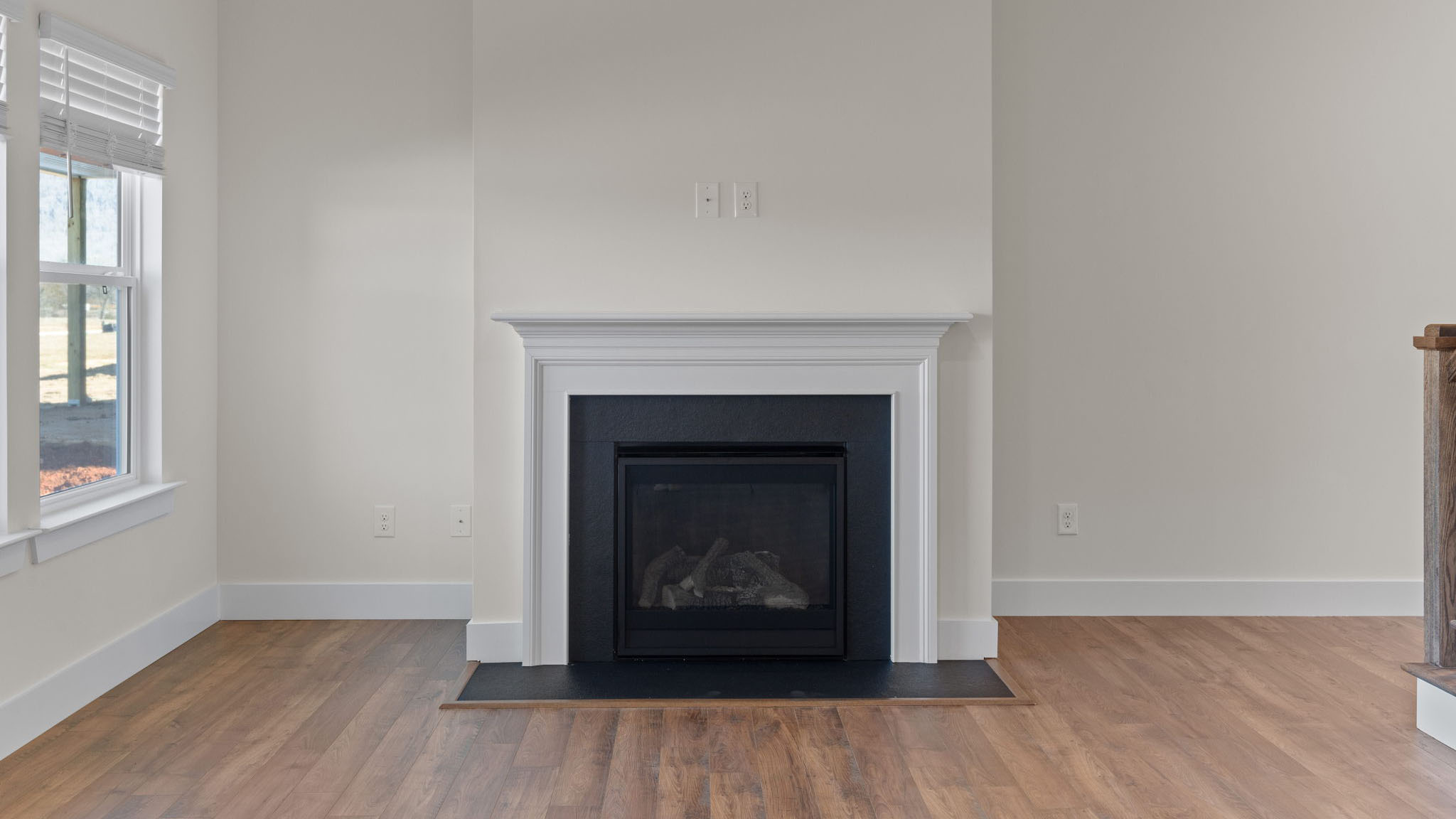 Living room with fireplace
