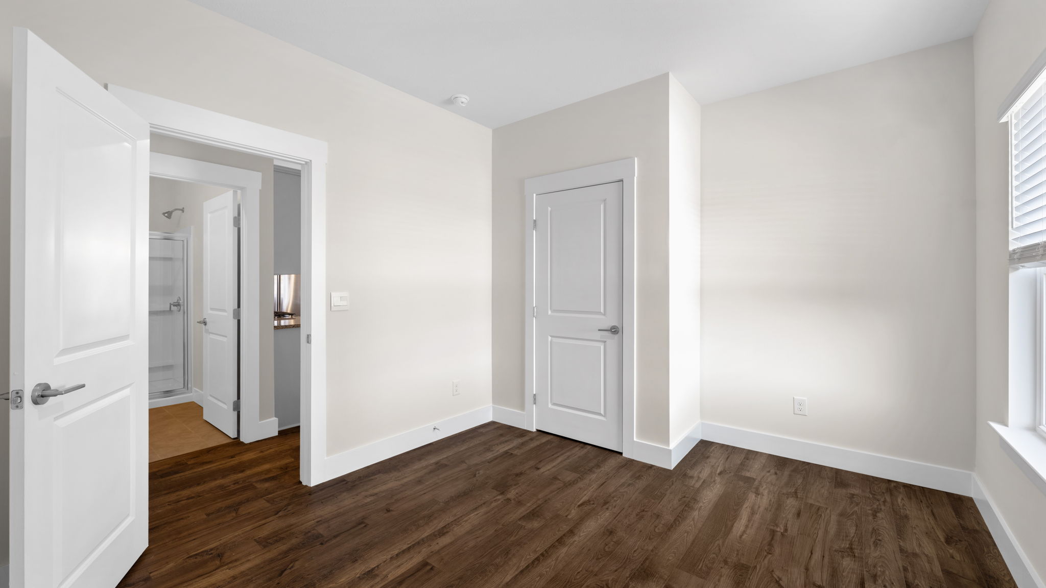 The primary bedroom has a private bathroom.