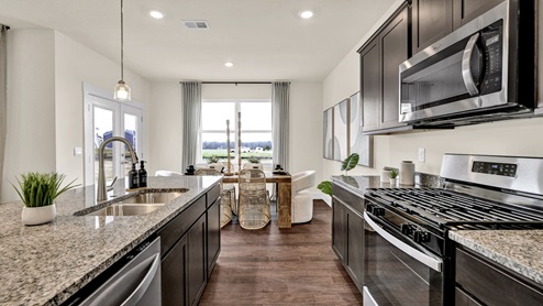 Kitchen with stainless steel appliances