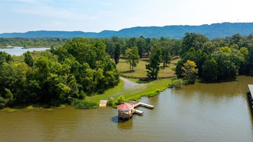 Aerial shot of community dock