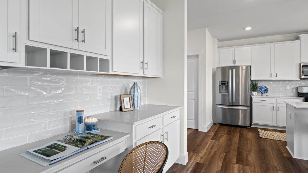 open concept dining with back patio door