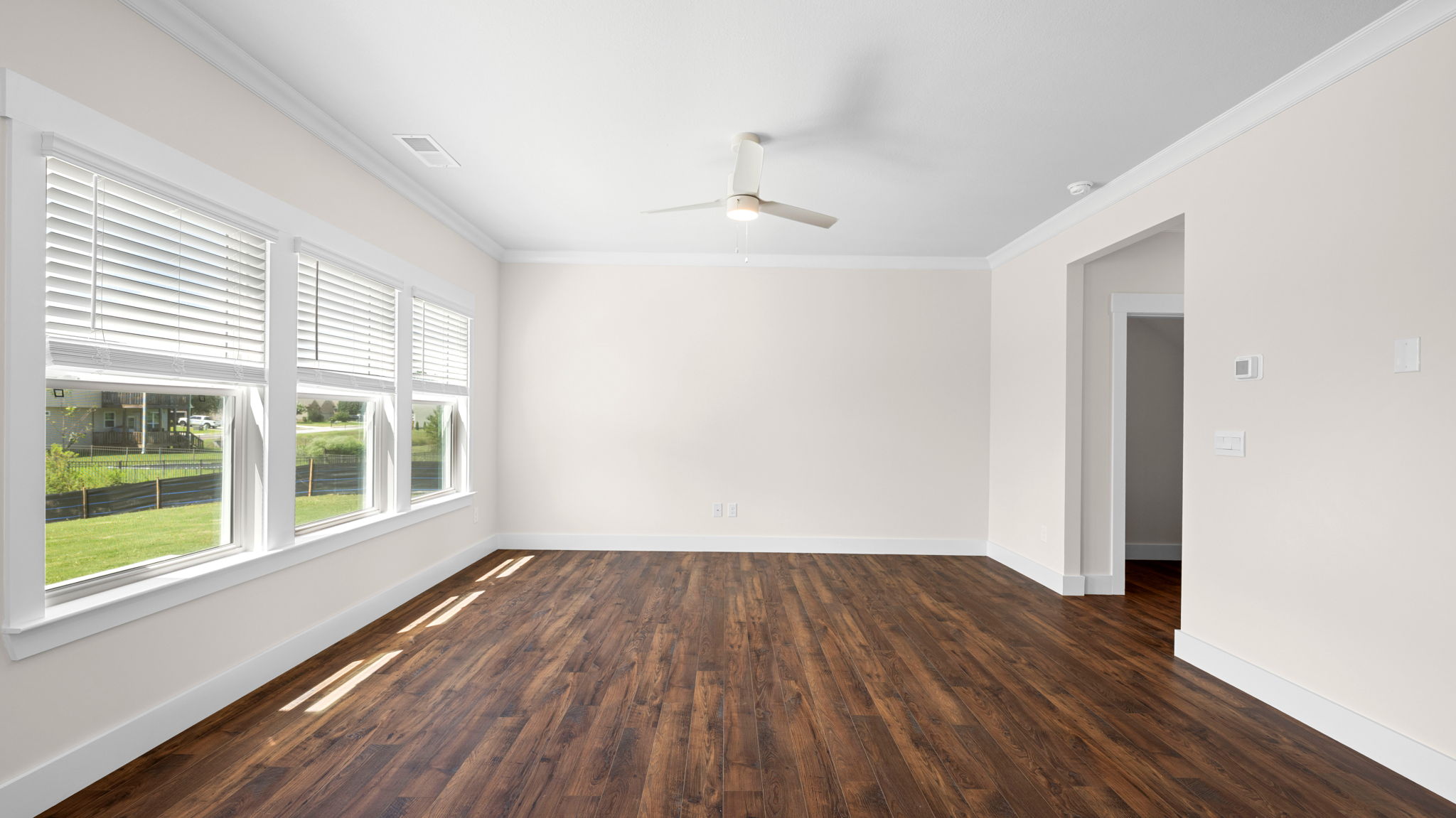 living room with large windows