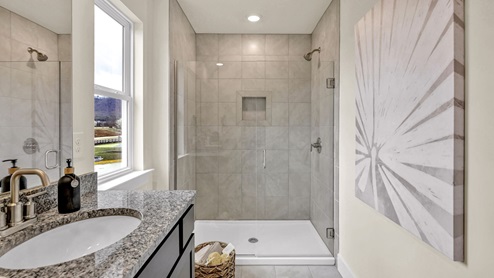 Primary suite tile shower