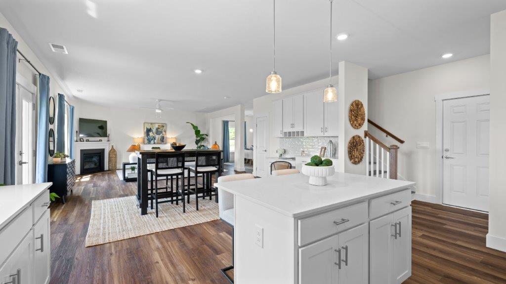 kitchen with large island and stainless steel appliances
