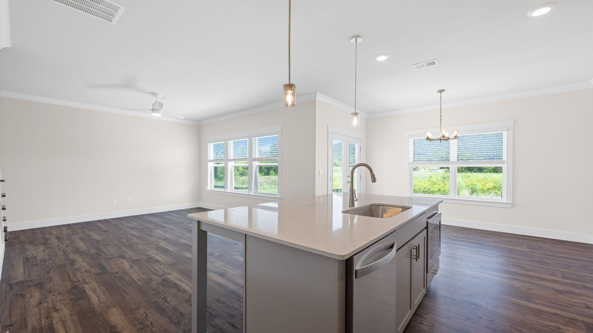 kitchen with large island