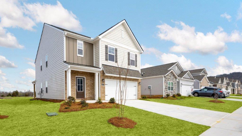 Two story home with two car garage