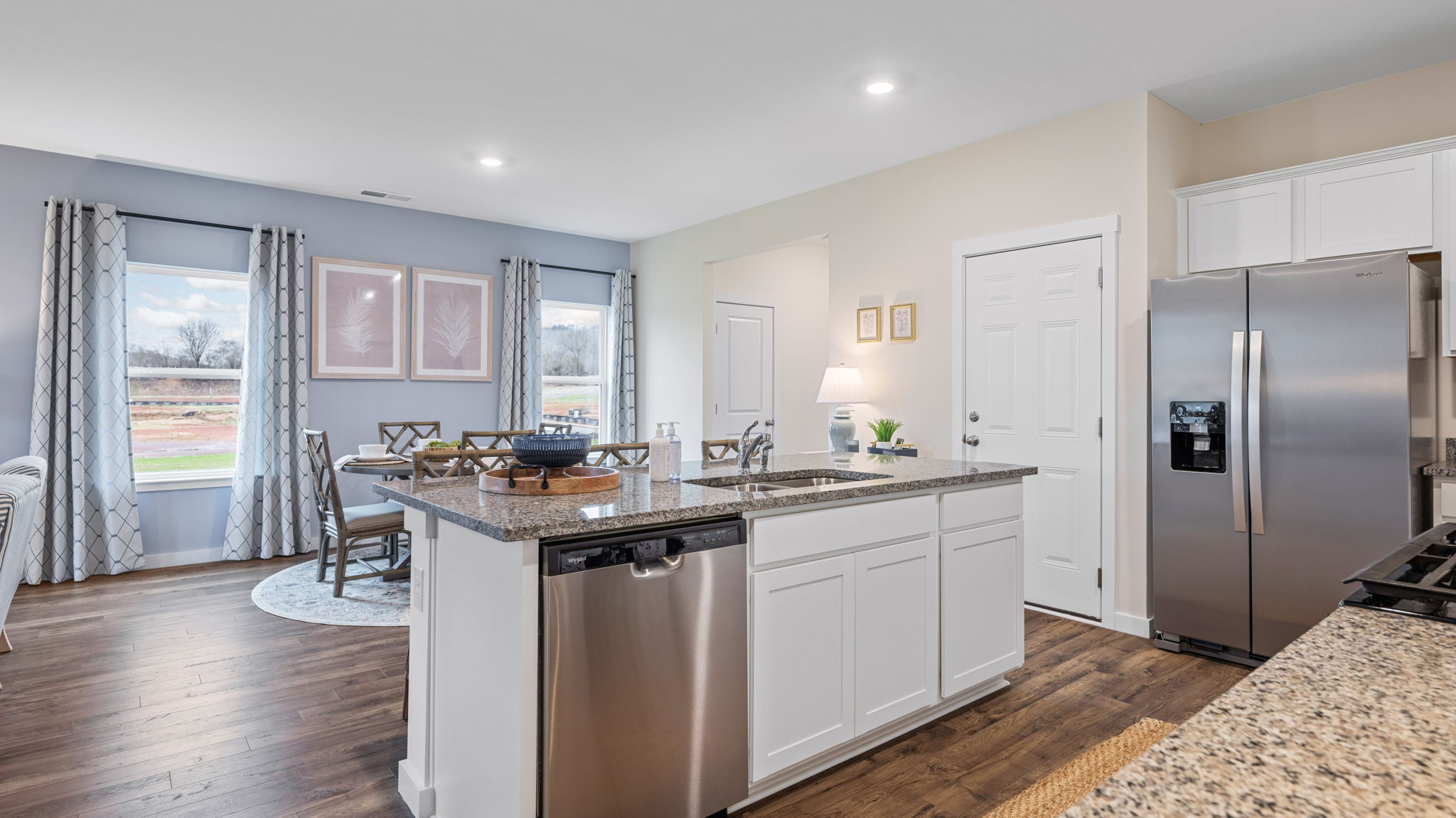 kitchen with large island and stainless steel appliances