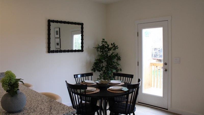 Dining area with back door