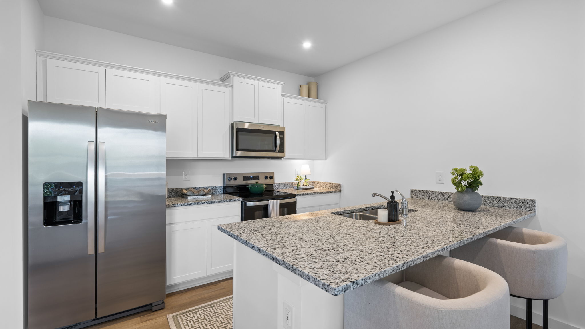 Kitchen with bar seating