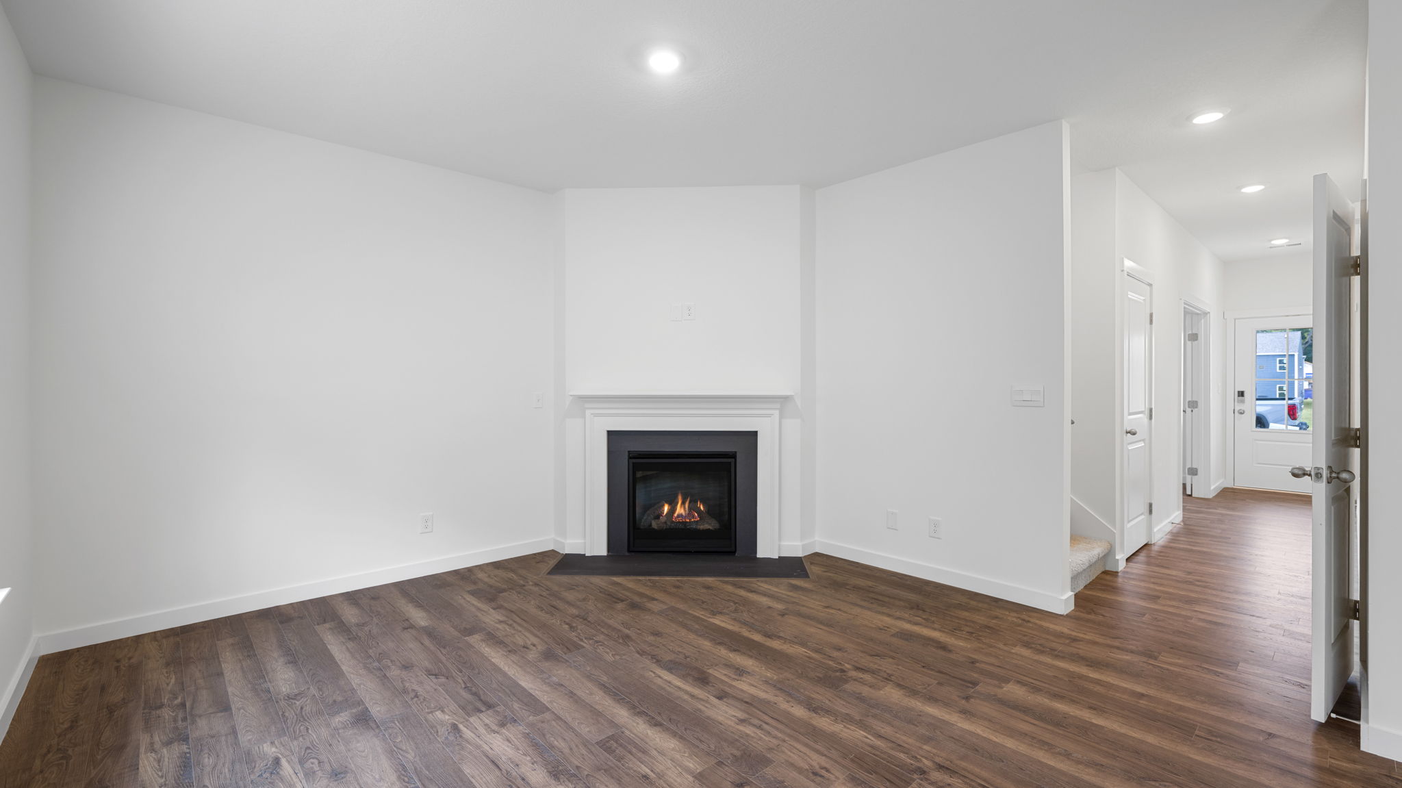 living room with fireplace