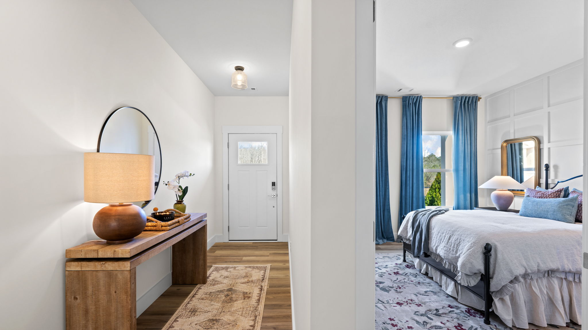 Entry hallway and guest bedroom