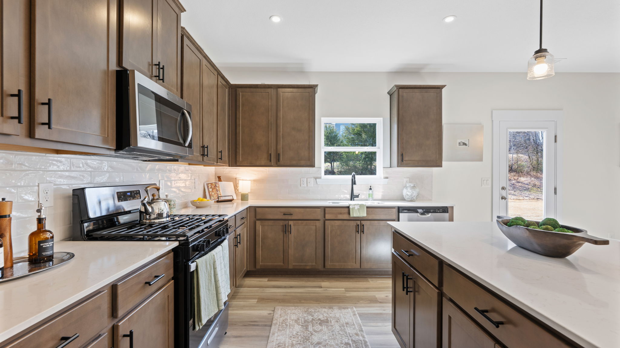 Open concept kitchen with island